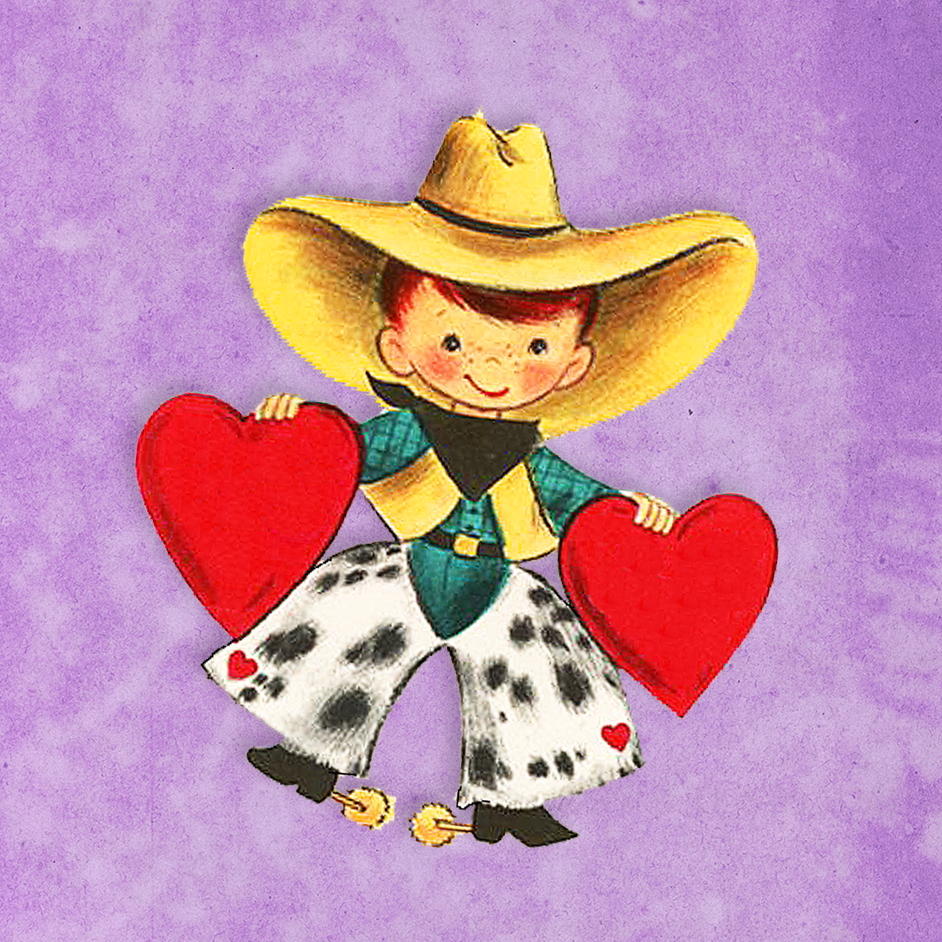 COWBOY/GIRL VALENTINES long rectangle size