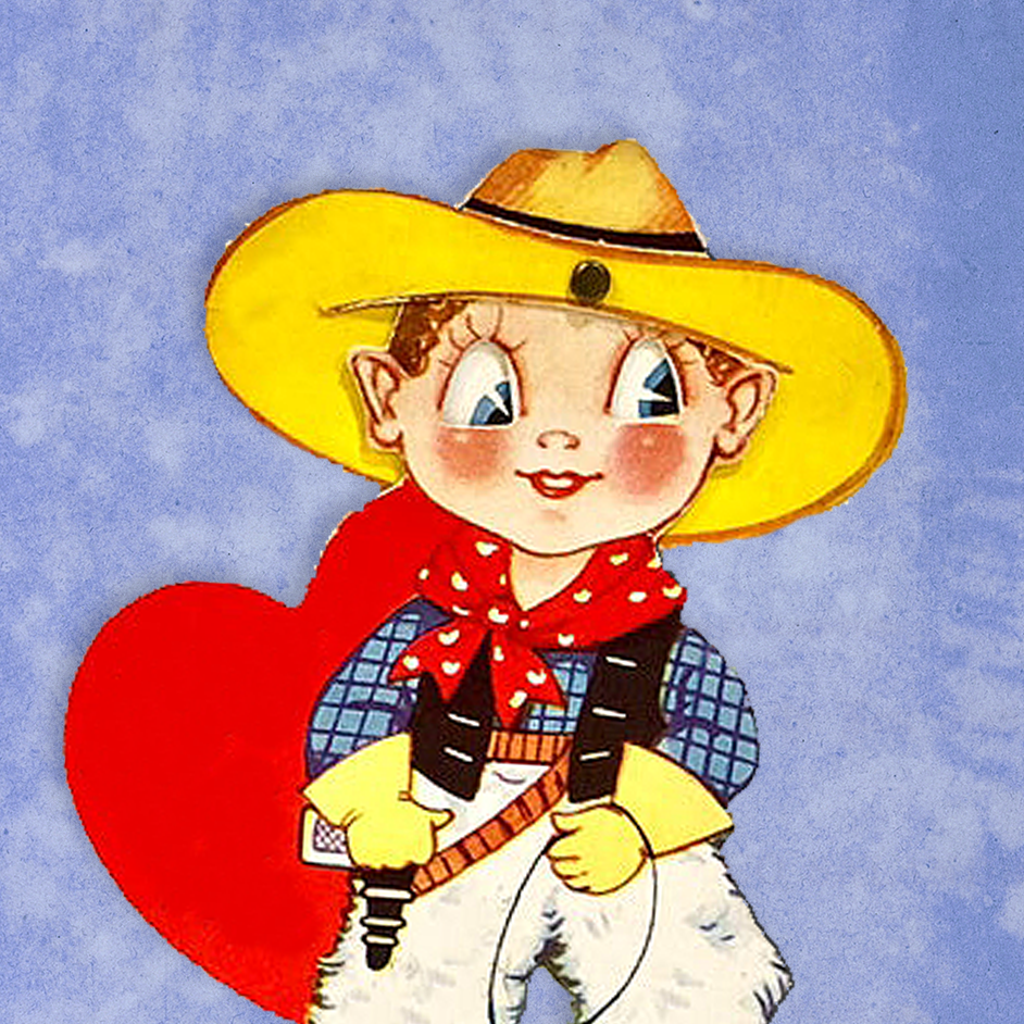 COWBOY/GIRL VALENTINES large glass size