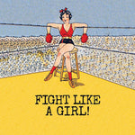 FIGHT GIRL puffy long rectangle size