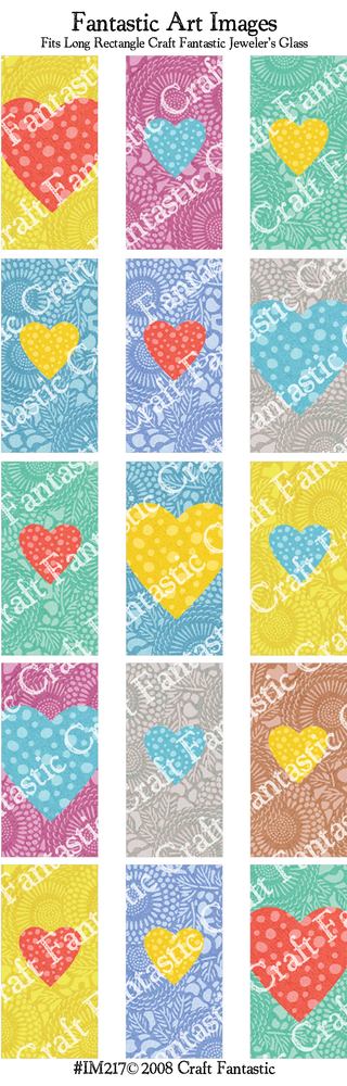 COLORFUL HEARTS long rectangle size