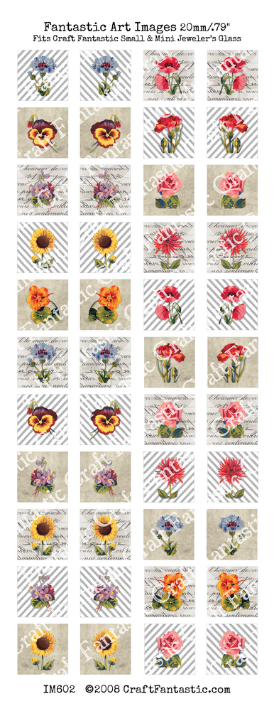 STRIPES & FLOWERS mini & small glass sizes