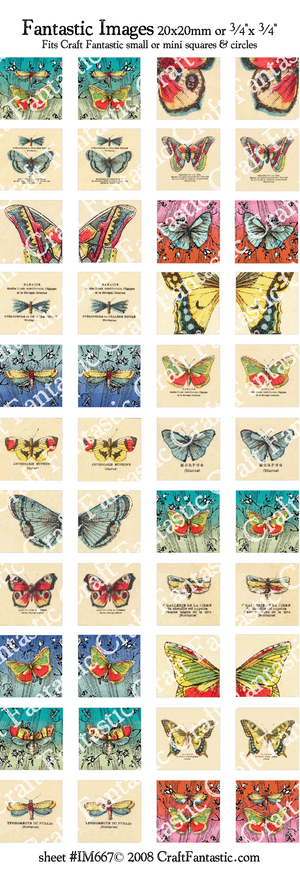 FRENCH BUTTERFLIES mini & small glass sizes