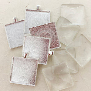 Extra Large Square Pendant Tray with Glass - 50% OFF