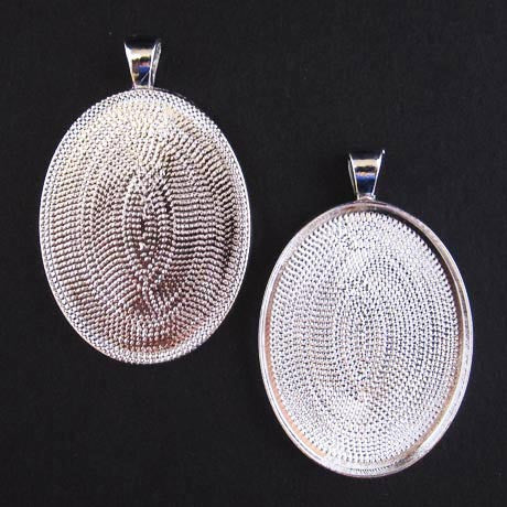 Silver Large Oval Pendant Tray